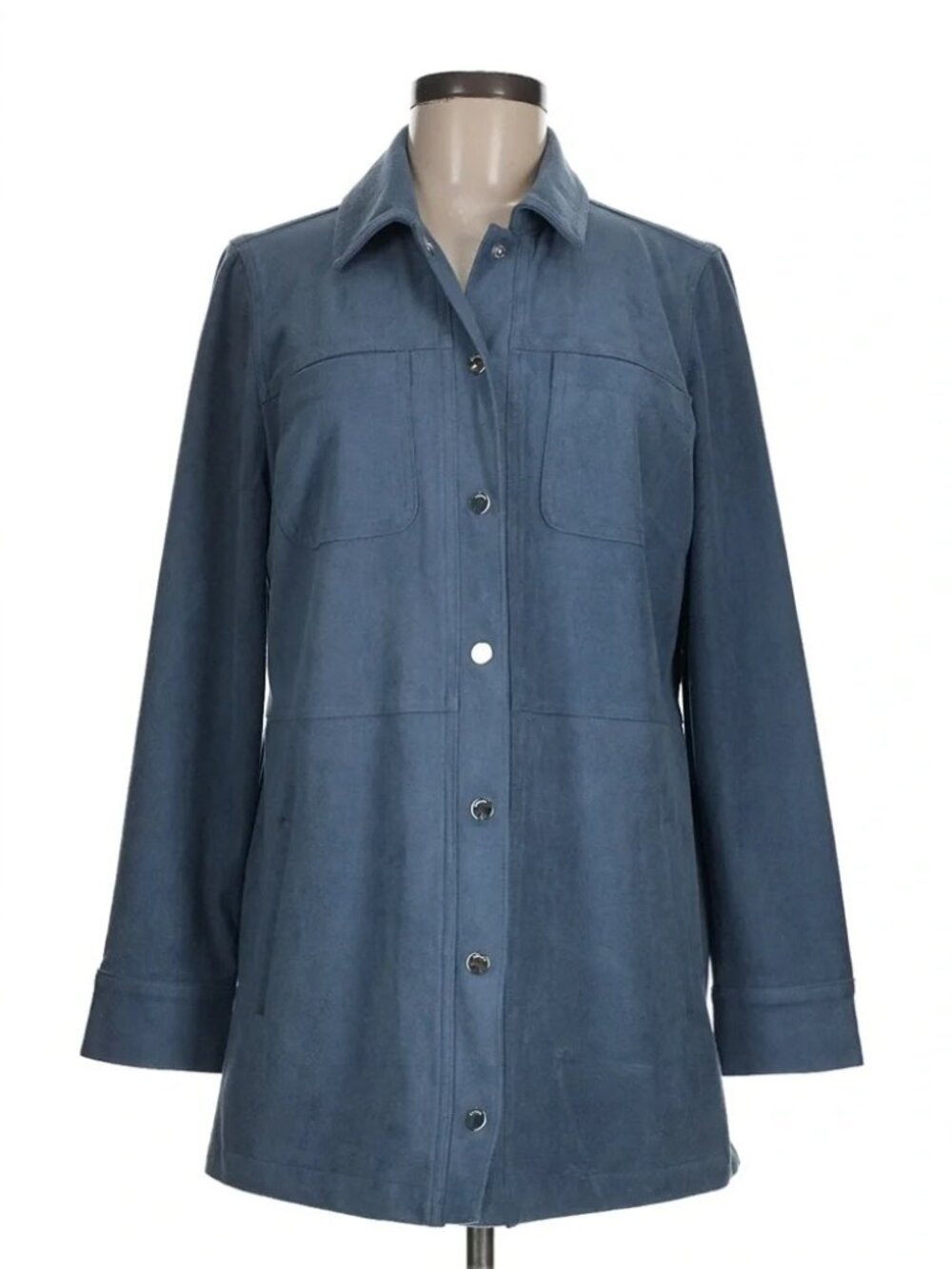 Chico’s Faux Blue Suede Shacket Chico's Size 4